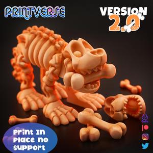 Flexy Print In Place Skeleton Dog