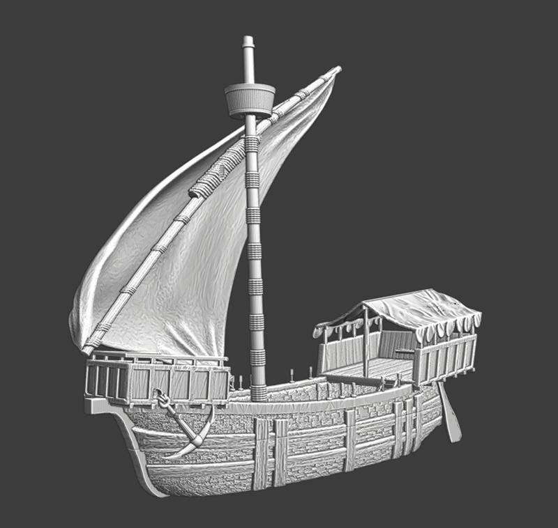 Medieval ship – combined war-/transportship
