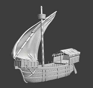 Medieval ship – combined war-/transportship