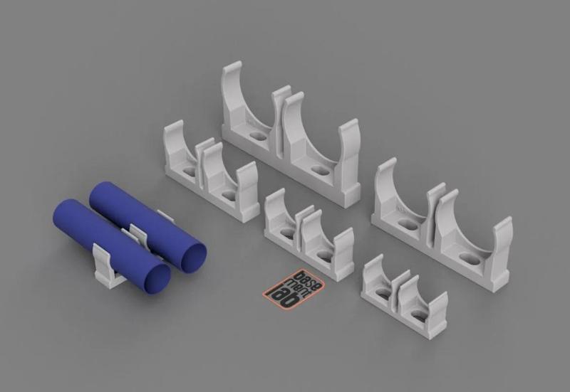 Double Pipe clip – Conduit Clips – Ø 16 / 20 / 25 / 32 / 40mm  – Clips Fissatubo Aperto Doppio
