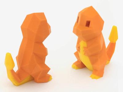 Low-Poly Charmander – Multi and Dual Extrusion version