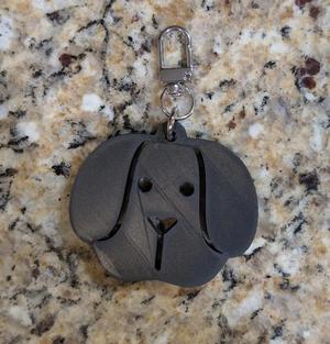 Dog Face Bag Charm/Keychain And Leather Pattern