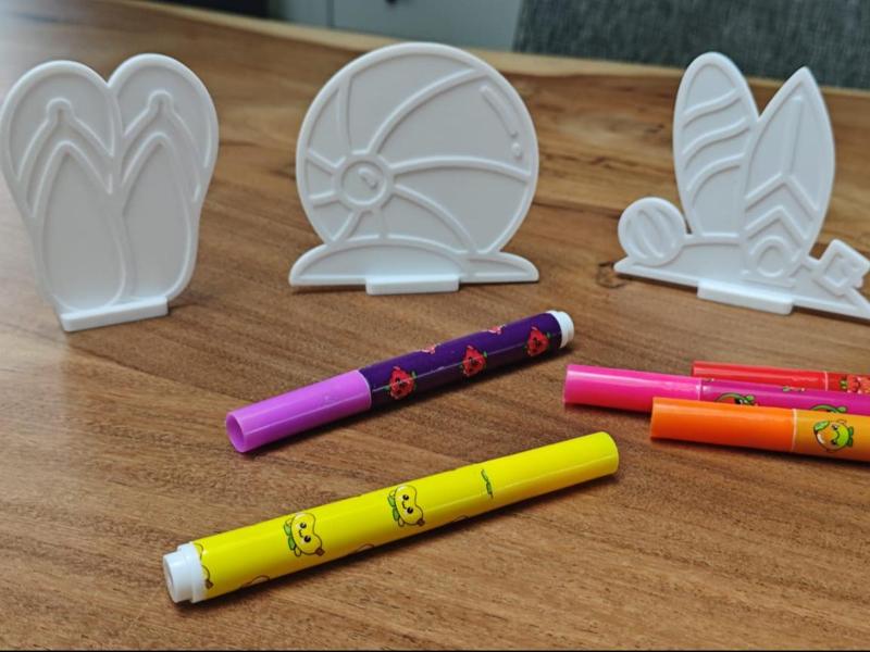 Summer coloring plate with stand (Set 3)