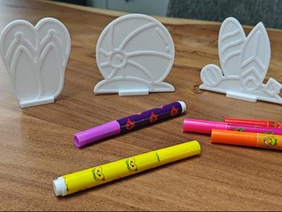 Summer coloring plate with stand (Set 3)