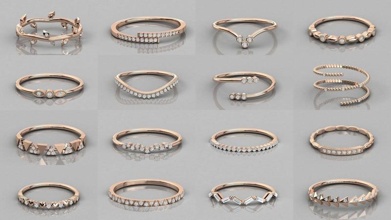 192 Women Wedding Engagement Band 3dm stl render detail 3D Model Collection