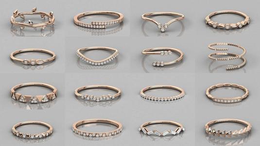 192 Women Wedding Engagement Band 3dm stl render detail 3D Model Collection