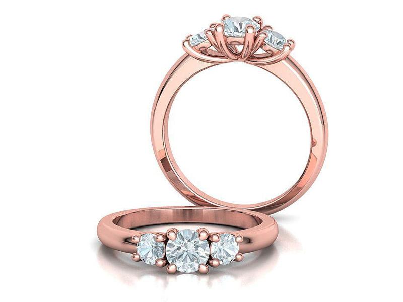 Three Stone Classic Ring 3 Stone Design Engagement Ring