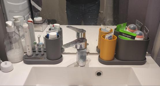 Sleek Modern Bathroom Organizer Set