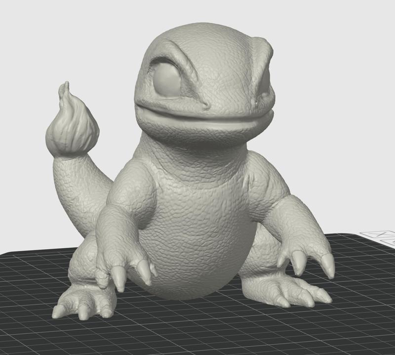 Charmander – Realistic Pokemon – 3D print STL and multicolor 3MF file