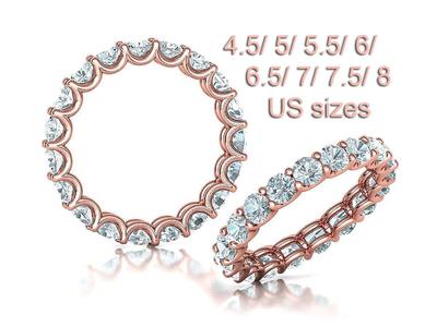 Diamond Eternity Wedding Band Ring Many Fingers