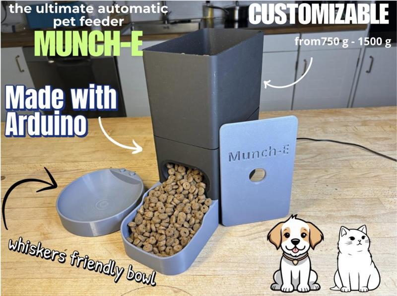 Munch-E automatic pet feeder with arduino super cheap