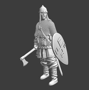 Medieval Lithuanian militiaman with axe