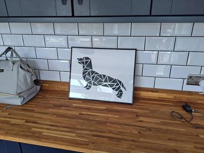 Geometric dog wall art – “Dachshund style”