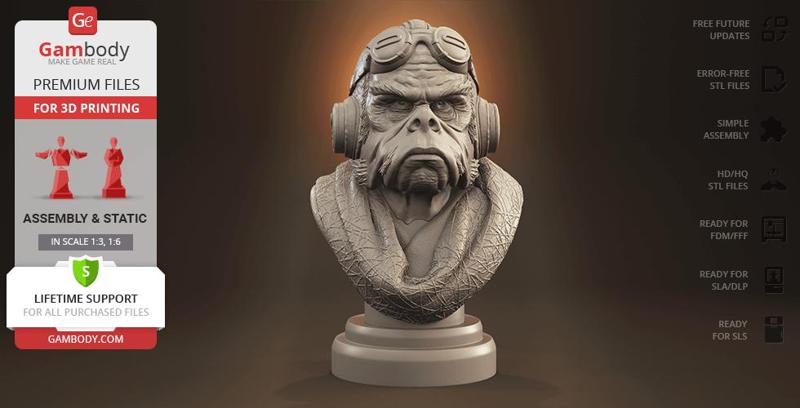 Kuiil Bust 3D Printing Figurine | Assembly