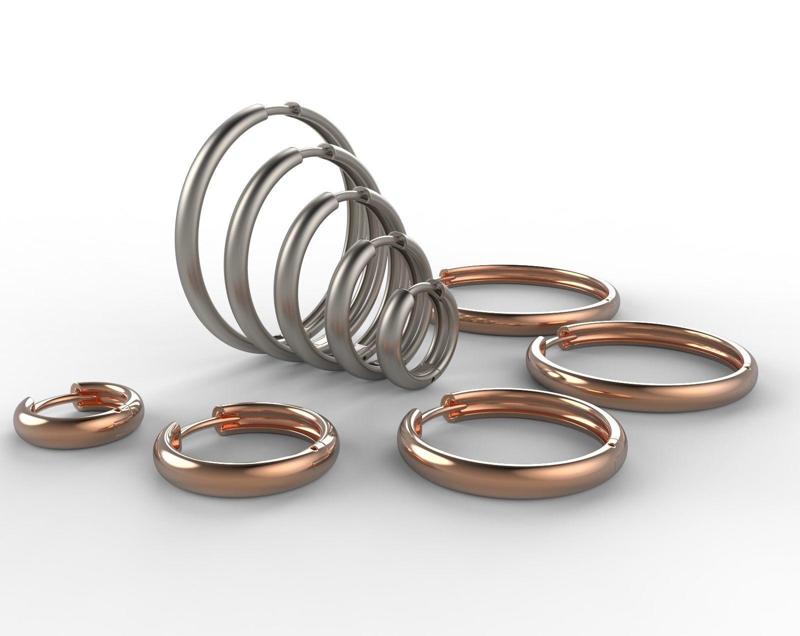 Hoop Earrings 3mm width 5 sizes
