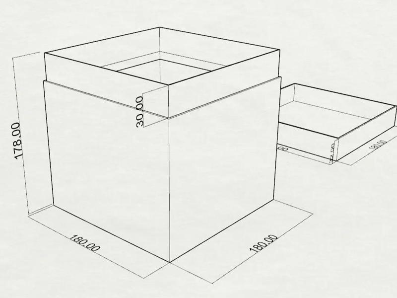 The largest storage box (with a regular lid) that can be printed on an A1mini, a storage box that can make use of leftover materials