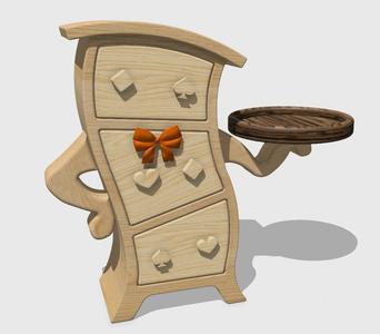 Twisted, Hip-Cocked Cabinet Storage H23cm 扭曲柜子人 A