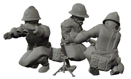 Mortar with crew – French army WW2 – 28mm for wargame
