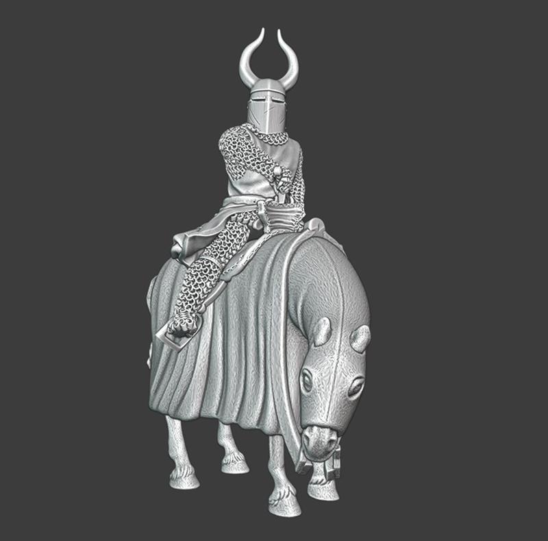Teutonic Master – Mounted drawing his blade