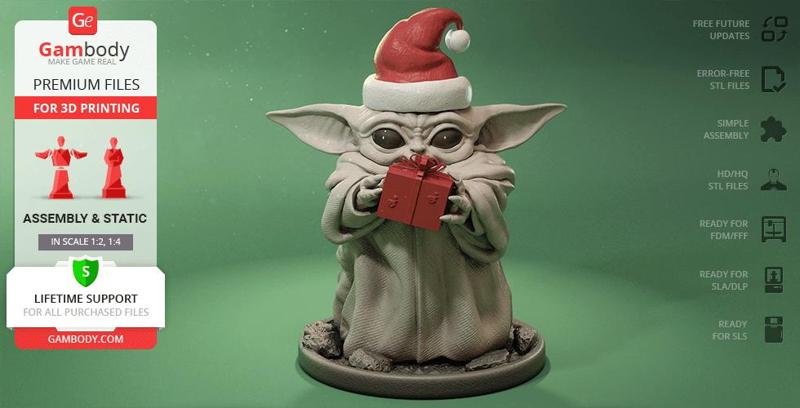 Baby Yoda Christmas 3D Printing Figurine | Assembly