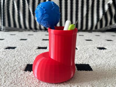 Red Boot Pen Holder Desk Organizer