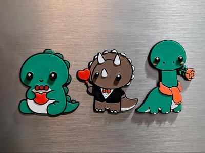 Cute Valentines Day Dino Magnets  – Layered style