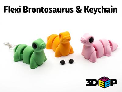 Flexi Brontosaurus & Keychain – No Supports