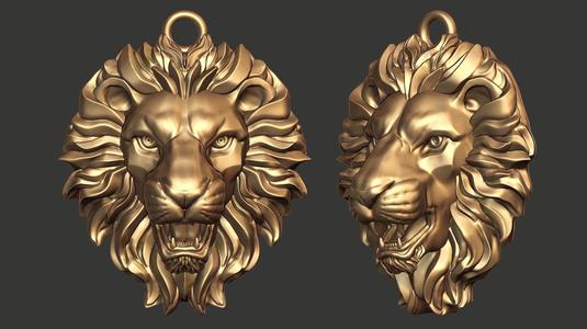 Lion head pendant 3D print model