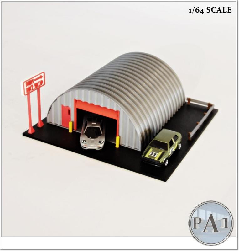 MINI GARAGE DIORAMA FOR 1/64 SCALE DIECASTS – MODEL 005 – STEEL DOME