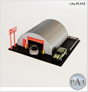 MINI GARAGE DIORAMA FOR 1/64 SCALE DIECASTS – MODEL 005 – STEEL DOME