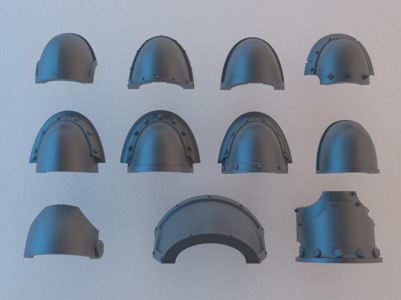 Blank (Chaos) Space Marine Shoulder Pad Collection