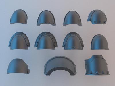 Blank (Chaos) Space Marine Shoulder Pad Collection