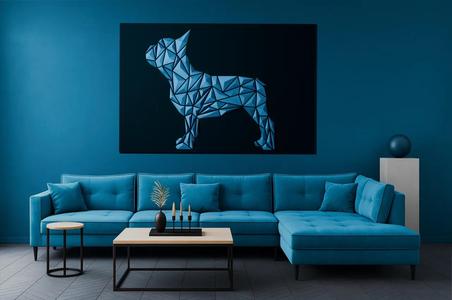 Geometric French Bulldog wall art: