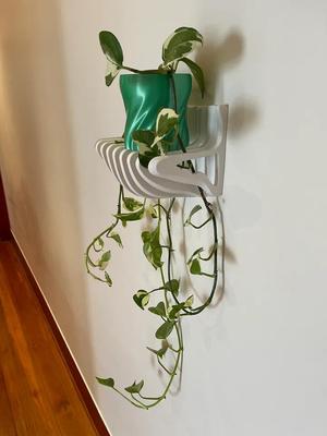 Upside down climber shelf & pot