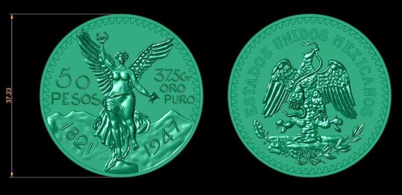 Moneda Centenario de 50 Pesos Mexicanos
