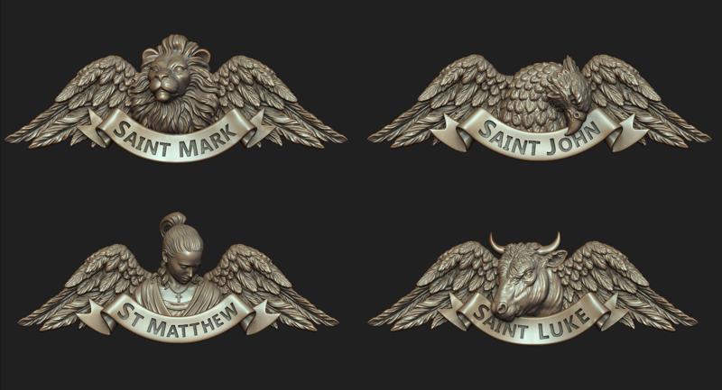Evangelist Charm Set 3D Model Collection