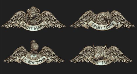 Evangelist Charm Set 3D Model Collection