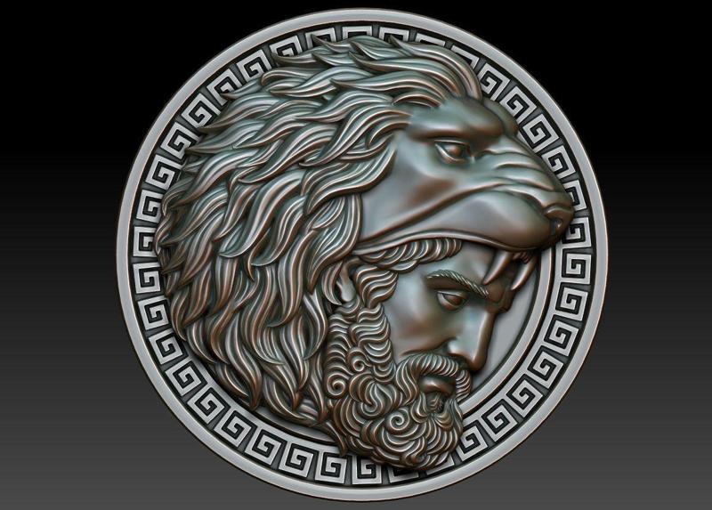 Hercules coin with head of lion