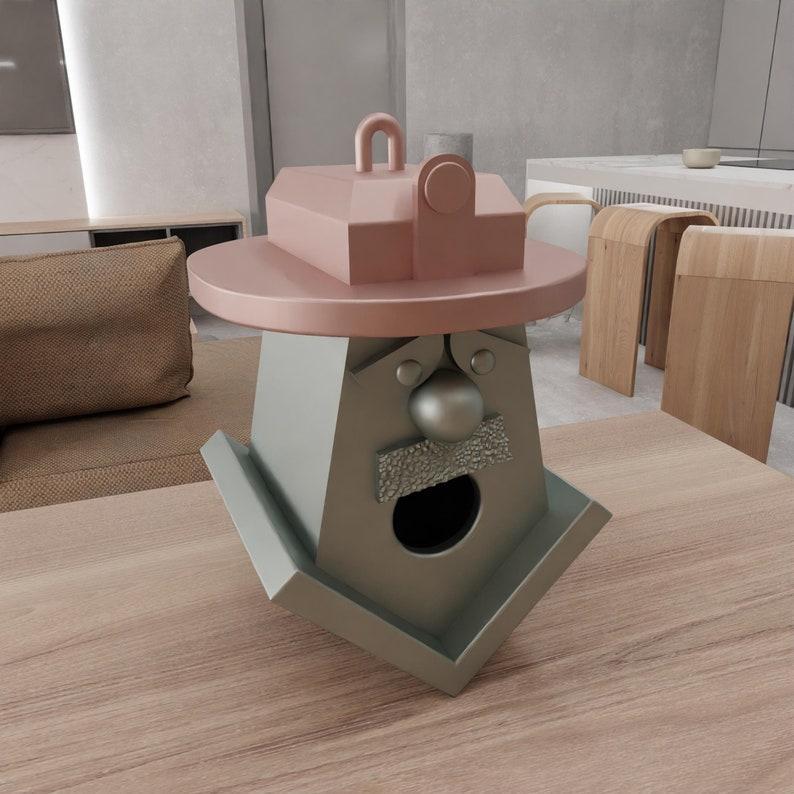 3D Fireman Bird House as Stl File & Birdcage, 3D Printing, Bird House Small, Bird Lover Gift, 3D Printed Decor, Fireman Badge