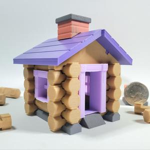 Deluxe Miniature Log Cabin :: Classic Building Toy Accessories