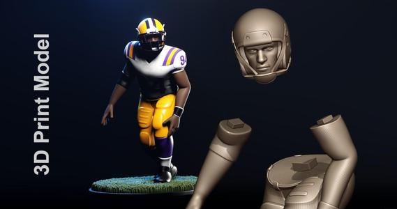 Football Player Figurine 2-Point Stance