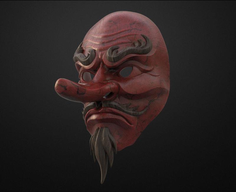 Japanese Tengu Mask Oni Demon Mask Samurai Mask