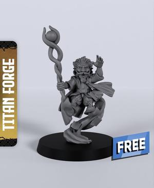 Gnome Male Wizard – With Free Dragon  – 5e DnD Inspired for RPG and Wargamers