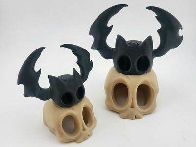 kawaii skull and bat cute