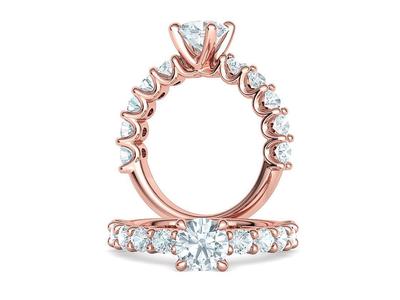 1ct Diamond Solitaire Engagement Ring 3mm side stones 3dmodel