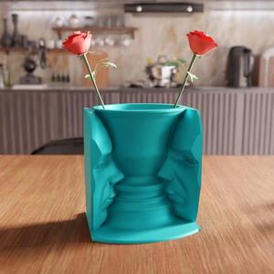 3D Face Vase STL File - Futuristic Decor Gifts for Him, Modern Flower Vase, Unique Home Decor, Artistic 3D Print File