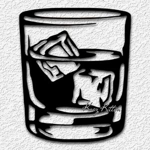 WHISKEY GLASS ICE wall art Bar sign home decor