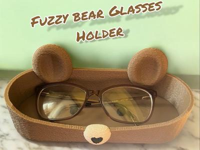 Fuzzy Bear Glasses Holder