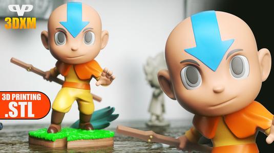 Aang Chibi Avatar STL for 3D Printing 3DXM ChibiSTL