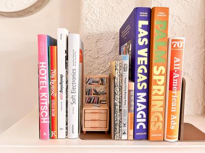 Midcentury Miniature Bookshelf Bookend – 1:12 Scale Dollhouse Furniture or Creative Bookend